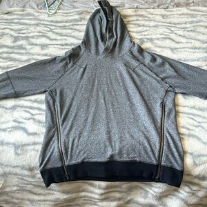Mens Lululemon hoodie with zip up front and finger holes on sleeves